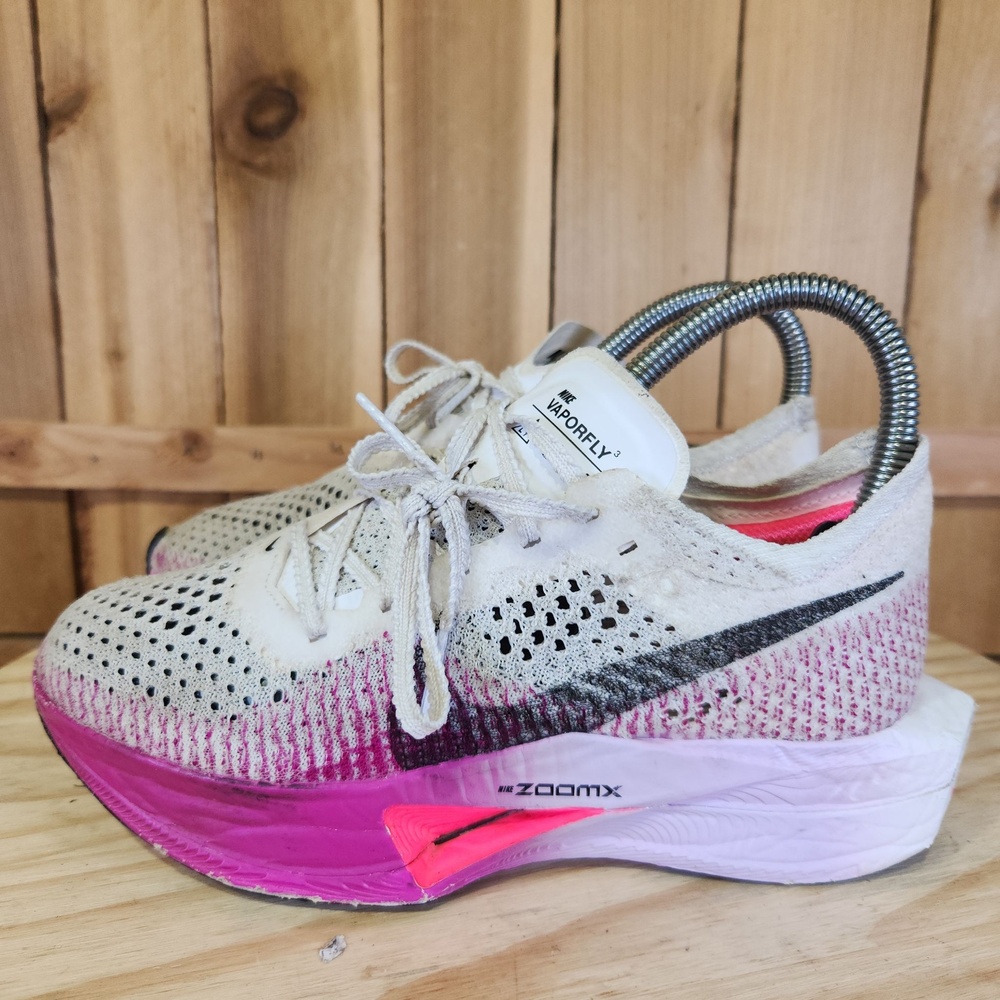 Nike ZoomX Vaporfly 3 Shoes Womens 5.5 White Pink Running Sneakers DV4130-104